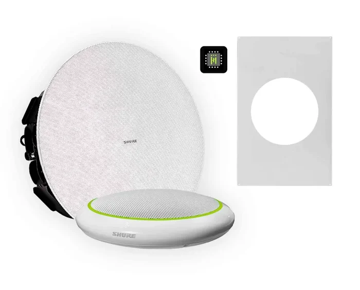 Shure 310M W-V Ecosystem Speaker Package Including 1 MXA310W Microphone, 1 IMX-RM8-SUB3, 1 MXN5W-C Ceiling Loudspeaker and 1 Tile Bridge Online Hot Sale