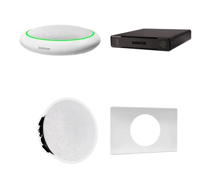 Shure 310P W-V Ecosystem Speaker Package Including 1 MXA310W Microphone, 1 P300-IMXAudio Processor, MXN5W-C Ceiling Loudspeaker and 1 Tile Bridge