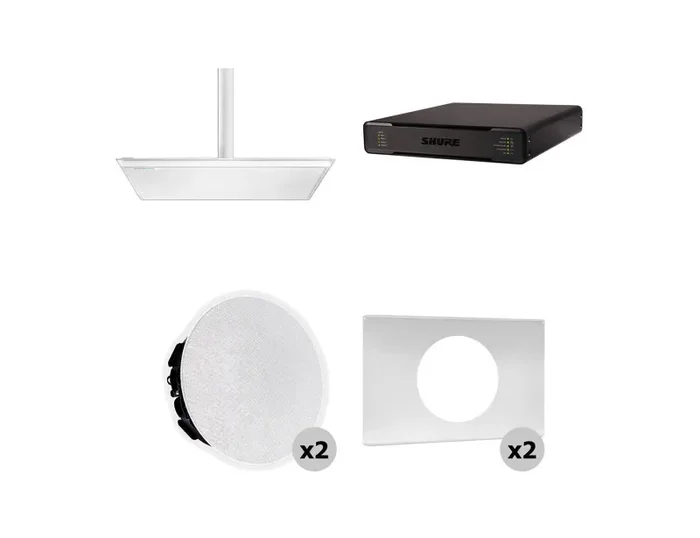Shure 920P W-V Ecosystem Package Including 1 MXA920 Microphone, 1 P300-IMX Audio Processor, 2 MXN5W-C Ceiling Speaker and Tile Bridge Online Sale