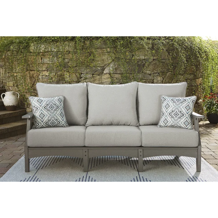 Signature Design by Ashley Visola Outdoor Poly All Weather Sofa with Cushion
