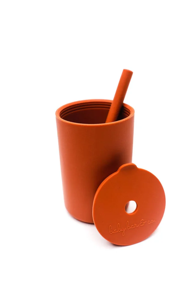 Silicone Cup With Straw – Autumn Glaze