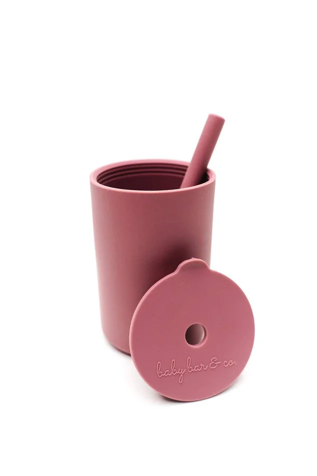Silicone Cup With Straw – Mauve