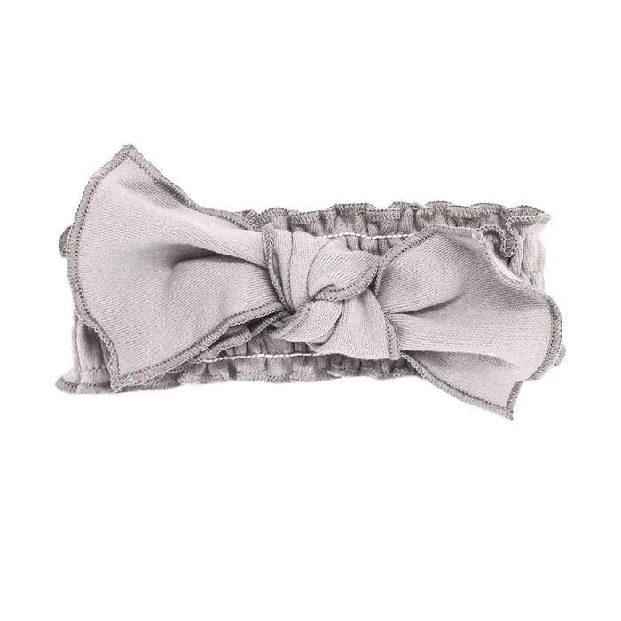 Smocked Tie Headband – Fog