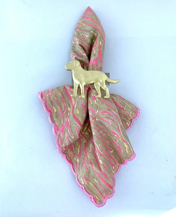 Southern Tribute Pink Zebra Spots Dinner Napkins, Set Of 4