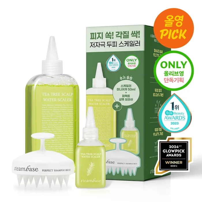 Steambase Tea Tree Scalp Water Scaler 250ml Special Set (+50ml+Brush Gift)