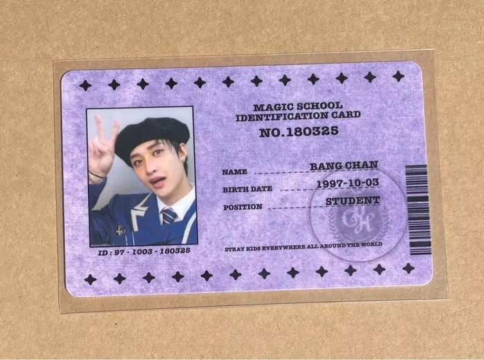 Stray Kids Skz Magic School Stay Zone Id Photocard – Bang Chan