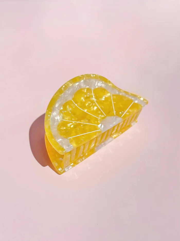 Sunshine Yellow Lemon Claw Clip // Cellulose Acetate