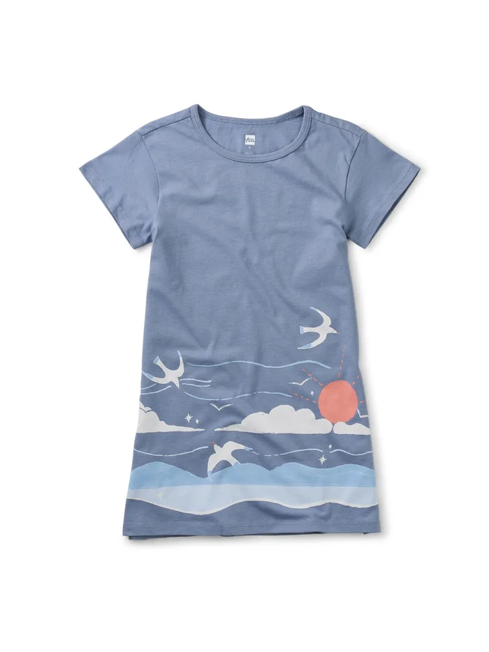 T-Shirt Dress (Youth) – Wave Border