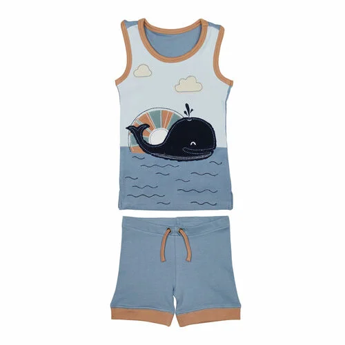 Tank + Bike Short Set – Whale Applique