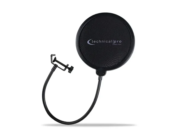 Technical Pro MKPF2, 6” Clamp on Microphone Pop Filter with 10″ Arm