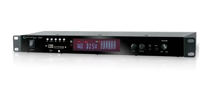 Technical Pro UREC7 Rack-Mountable USB/SD Recording Deck – Black Hot on Sale