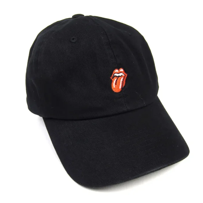 The Rolling Stones: Classic Logo Dad Hat – Black Hot on Sale