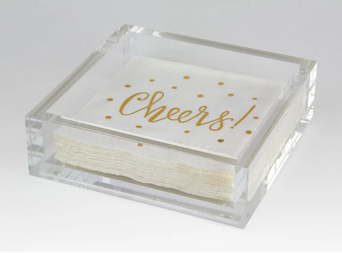 Tizo Design Lucite Cocktail Napkin Tray, Clear