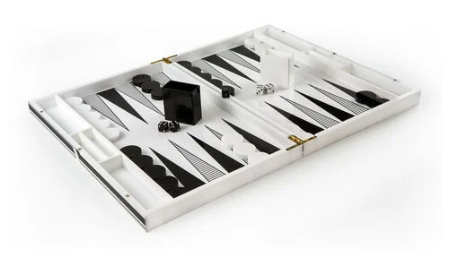 Tizo Design White Lucite Backgammon Game
