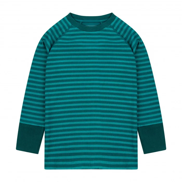 Top Ribbed (Long Sleeve ) – Lake Blue Stripe