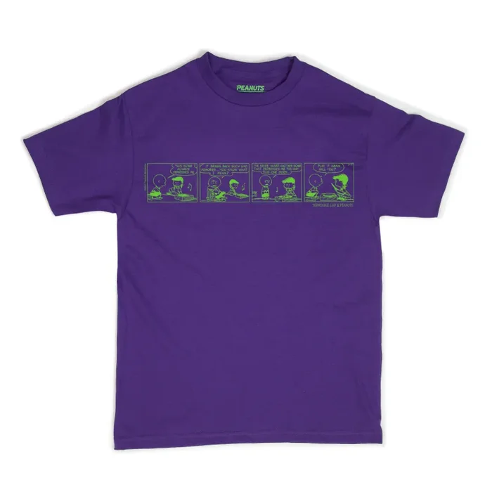 Turntable Lab: Peanuts Sad Song Shirt – Purple