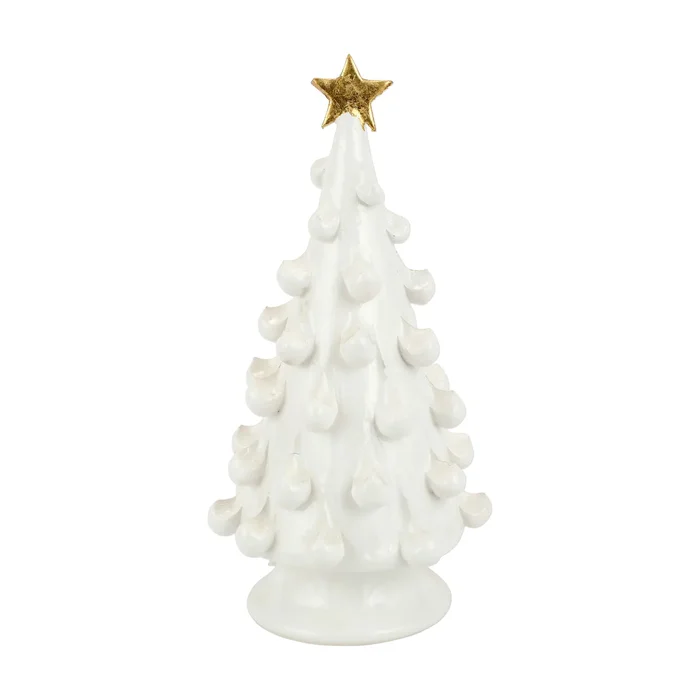 Vietri Foresta White Medium Tree With Gold Star
