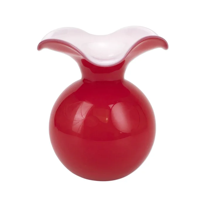 Vietri Hibiscus Red Medium Fluted Vase