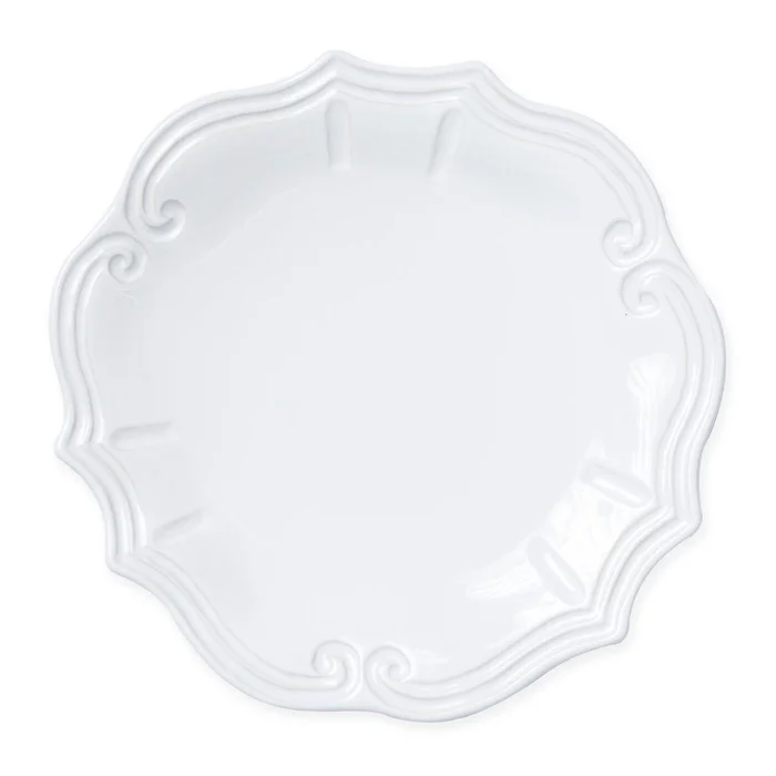 Vietri Incanto Stone White Baroque Dinner Plate