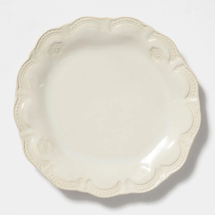 Vietri Incanto Stone White Lace Dinner Plate