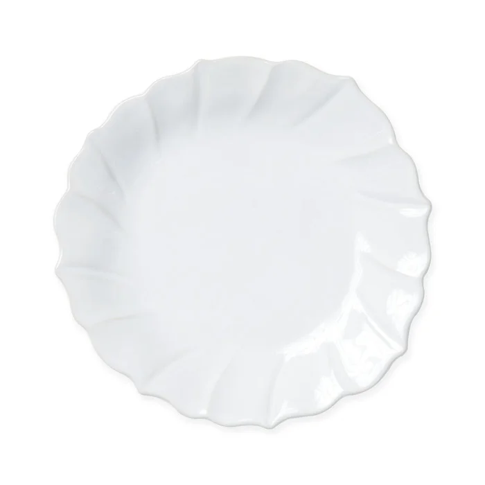 Vietri Incanto Stone White Ruffle Salad Plate