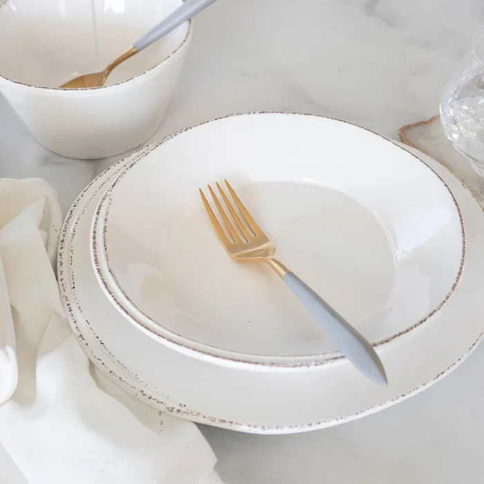 Vietri Lastra White Pasta Bowl