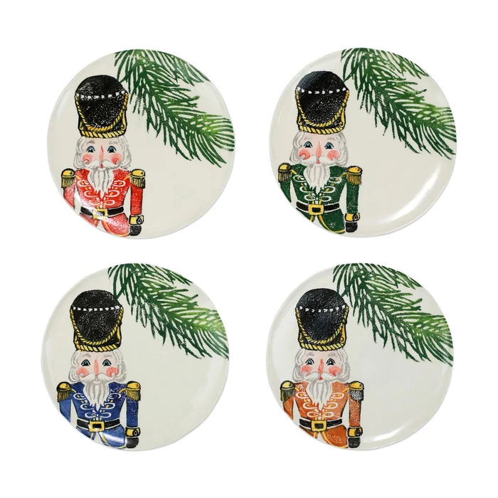 Vietri Nutcrackers Salad Plates, Set Of 4