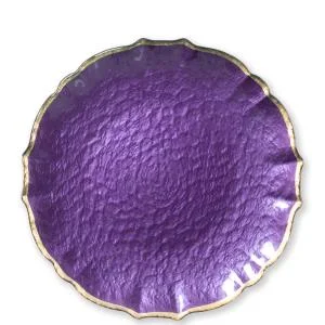 Vietri Pastel Glass Baroque Purple Service Plate/Charger