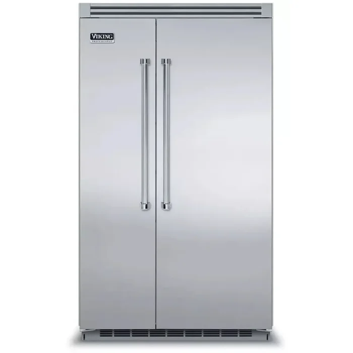 Viking 5 Series VCSB5483SS 48 Inch Counter Depth Built-In Side by Side Refrigerator with 29.05 Cu. Ft. Total Capacity, ProChill™ Temperature Management, Spillproof Plus™ Shelves, LED Lighting, Ice Maker: Stainless Steel