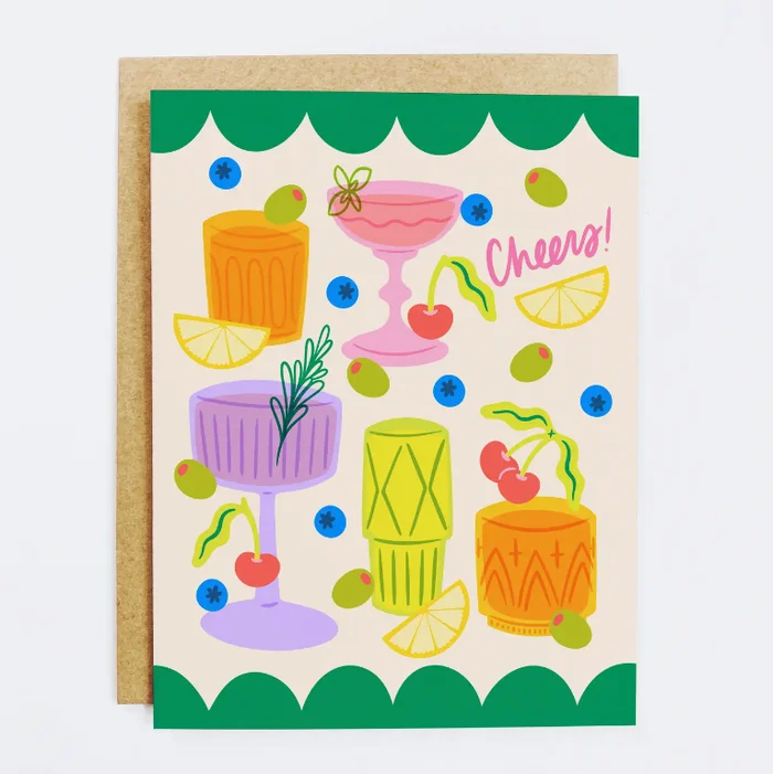 Vintage Cocktail Cheers Card