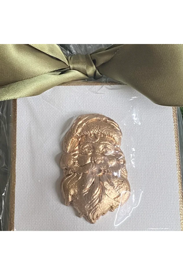 VINTAGE GOLD LEAF SANTA ON CANVAS