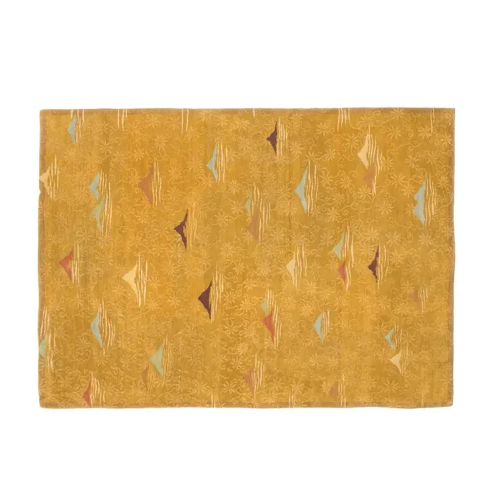 Vintage Mustard Mountain Pattern Rug