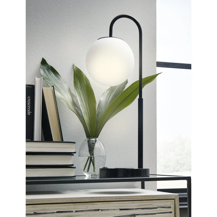 Walkford Black Metal Desk Lamp – 7″W x 9″D x 24″H