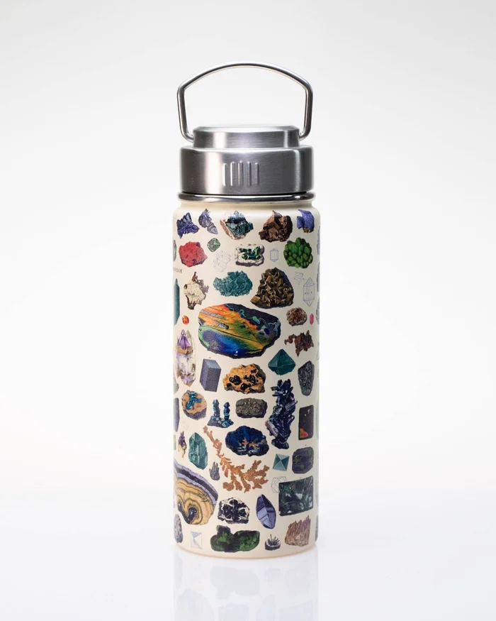 Water Bottle (Stainless Steel) – Gems & Minerals 18oz