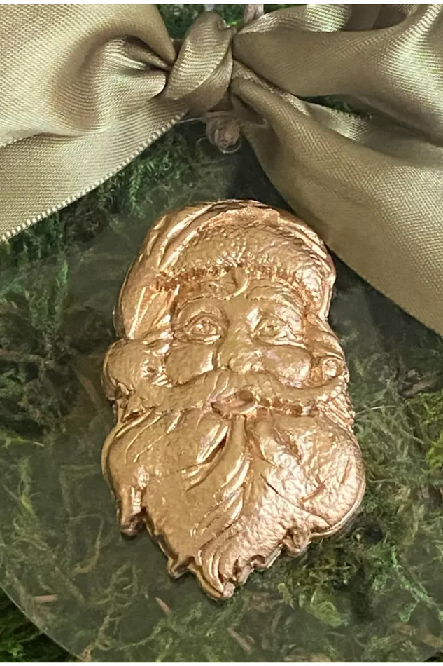 WHIMSICAL SANTA ORNAMENT ON ACRYLIC