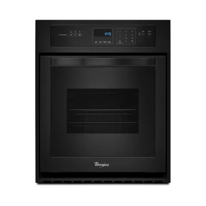 Whirlpool WOS51ES4EB 24 Inch Single Electric Wall Oven with 3.1 cu. ft. Capacity, 3600 Watt Broil Element, High Heat Self-Cleaning Mode, Delay Cook Setting, ADA Compliant and Star-K Certified: Black