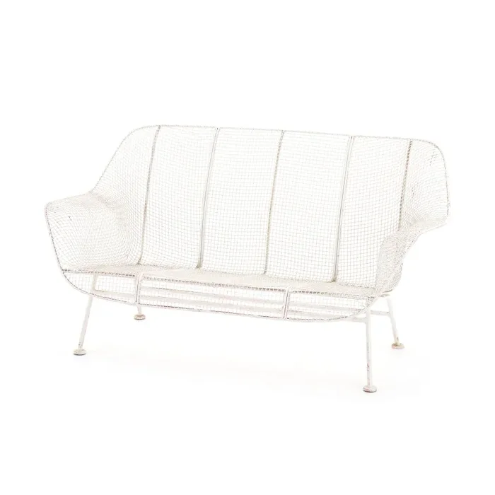 White Woodard Mesh Loveseat
