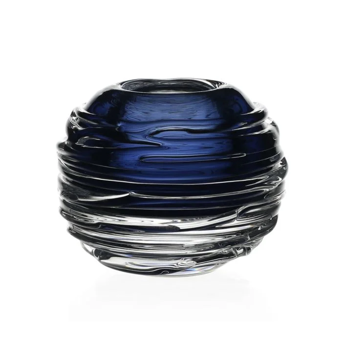 William Yeoward Studio Miranda Mini Globe Vase, Steel Blue