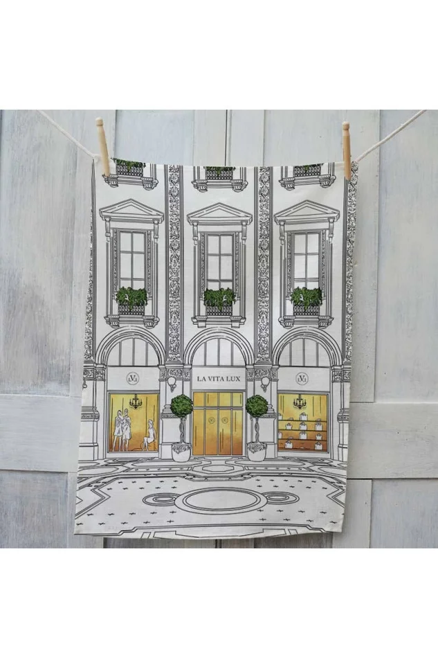 Window Shopping -LV Tea Towel