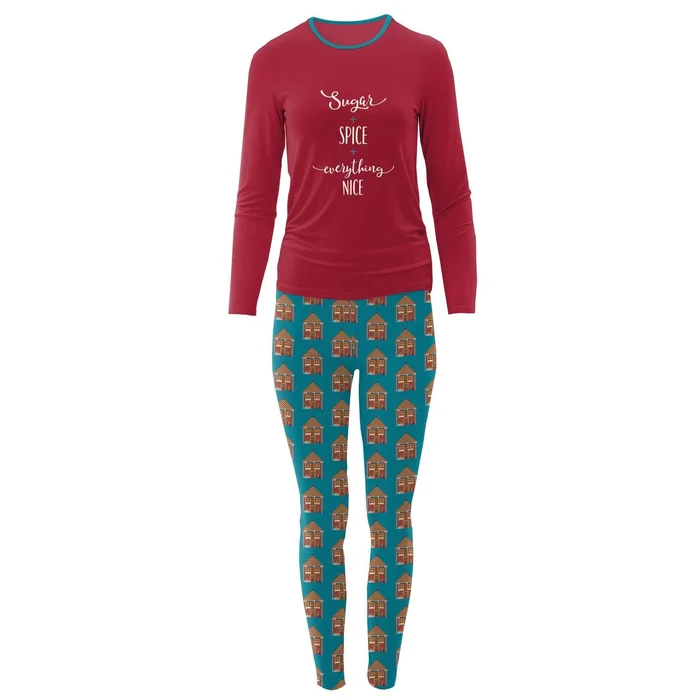 Women’s Fitted Pajama Set (Long Sleeve + Graphic Tee) – Bay Gingerbread