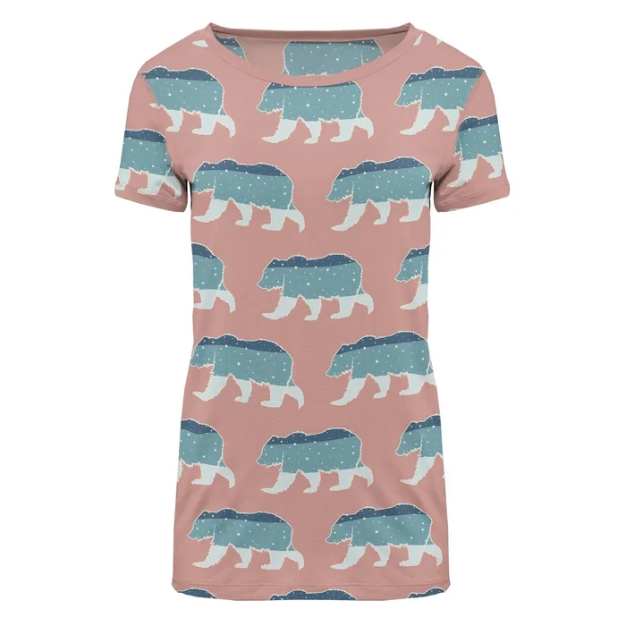 Women’s Loosey Goosey Tee (Short Sleeve) – Blush Night Sky Bear