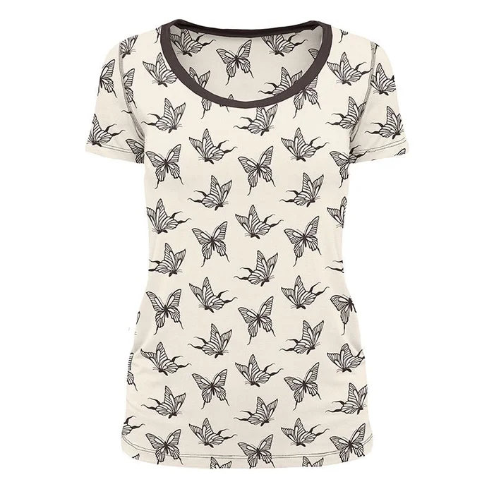 Women’s Scoop Neck Tee – Natural Swallowtail