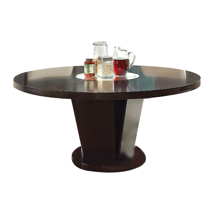 Wood And Mirror Dining Table in Espresso Finish