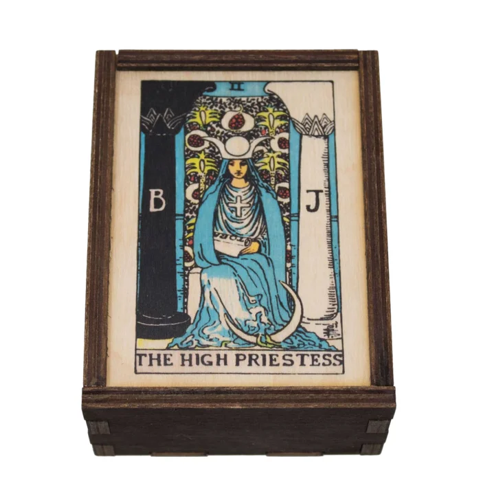 Wood Box – Tarot The High Priestess 4 x 6 Inches