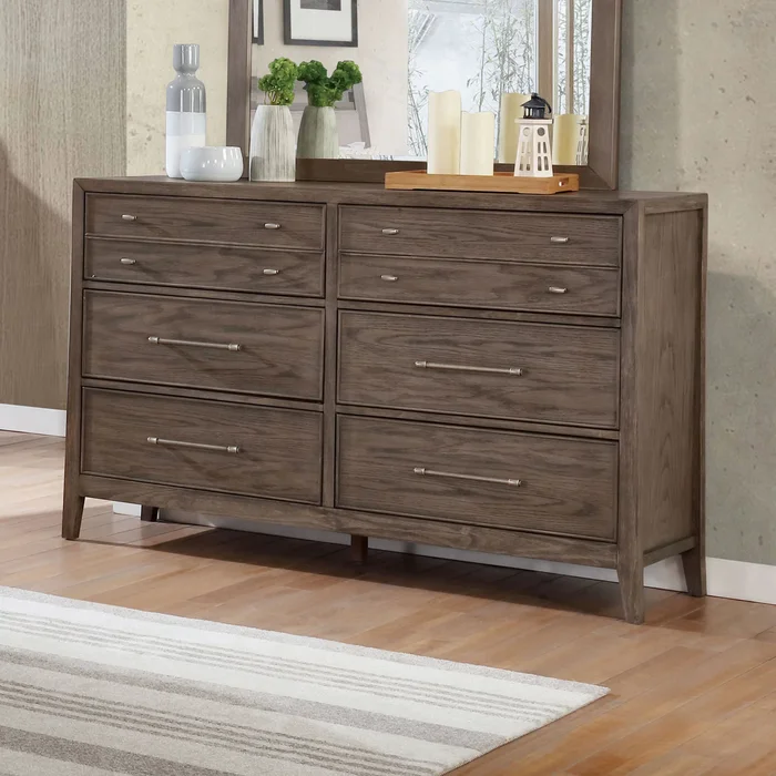 Wria Transitional Grey 56-inch Wide 6-Drawer Solid Wood Dresser by Furniture of America