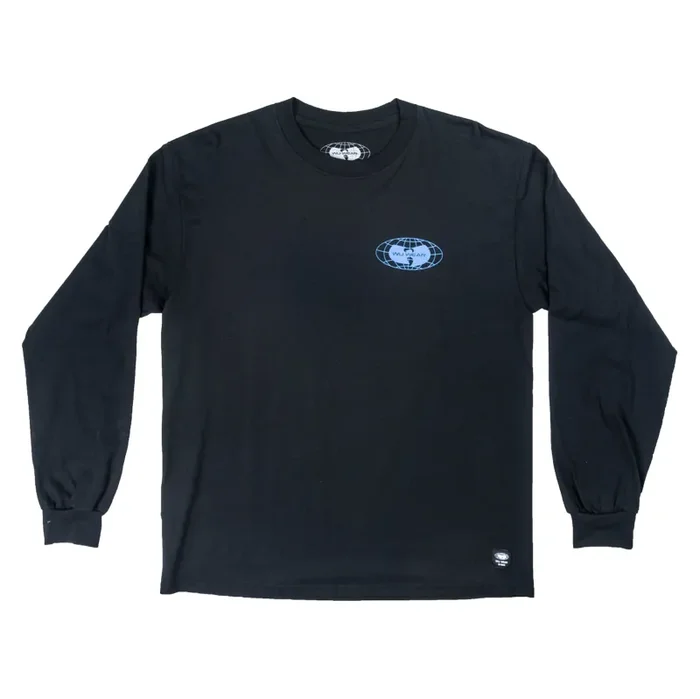 Wu Wear: Globe Logo Long Sleeve Shirt – Black