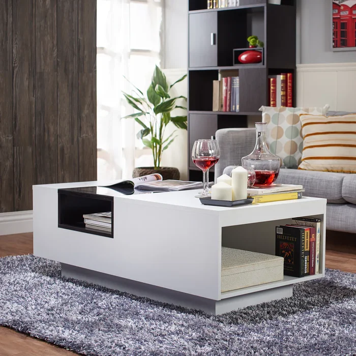 Zace Contemporary White 47-inch 3-Shelf Coffee Table by Furniture of America