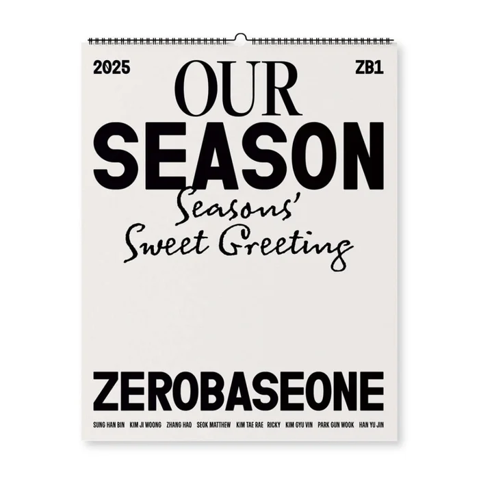 ZEROBASEONE – 2025 SEASON’S GREETINGS [OUR SEASON] WALL CALENDAR