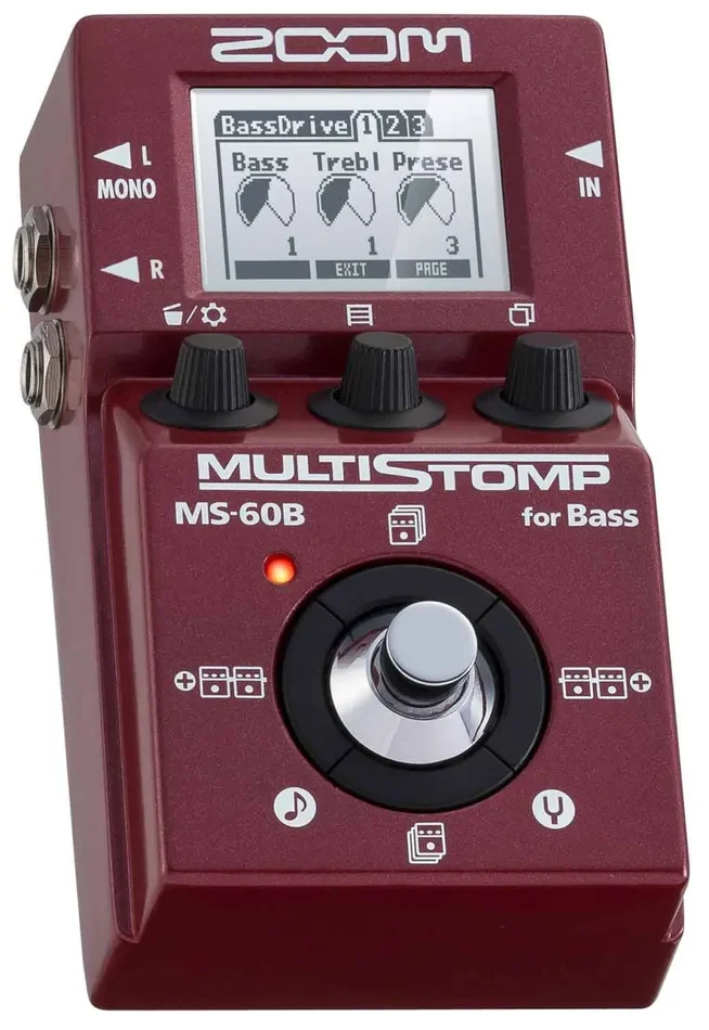 Zoom MS-60B MultiStomp Chorus Reverb Pedal With 58 Bass Effects